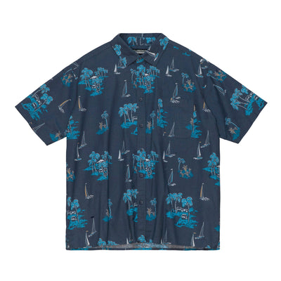 Color: Dark Navy-Florence Makani Aloha Shirt