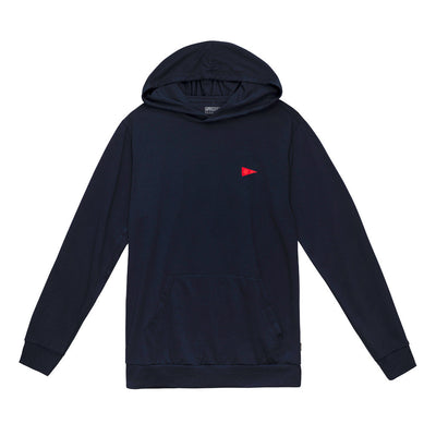 Color:Navy-Florence Burgee Recover Hooded Long Sleeve T-Shirt