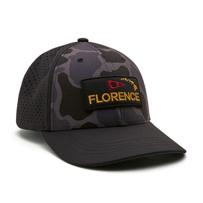 Color:Black Camo-Florence Camo Airtex Trucker Hat