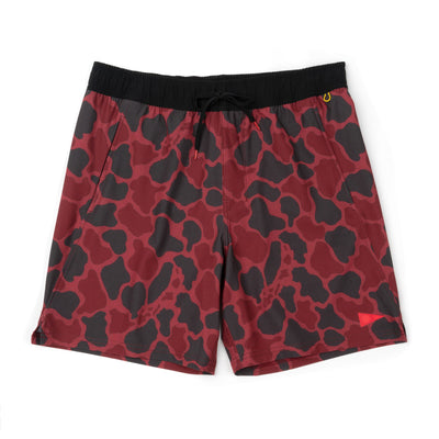 Color:Maroon Camo-Florence Standard Issue Elastic Short