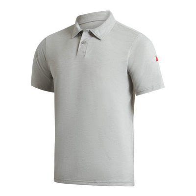 Color:Light Heather Grey-Florence Airtex Collared Short Sleeve Shirt