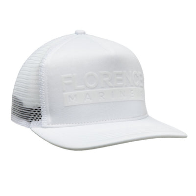 Color:White-Florence Flocked Foam Trucker Hat