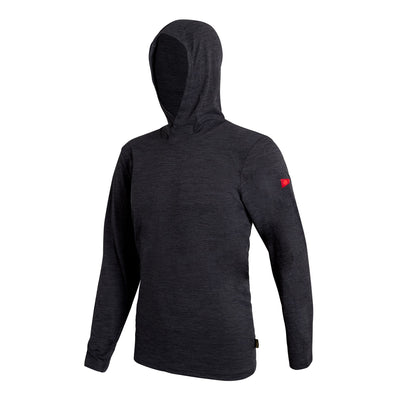 Color:Heather Charcoal-Florence Airtex Long Sleeve Hooded Shirt