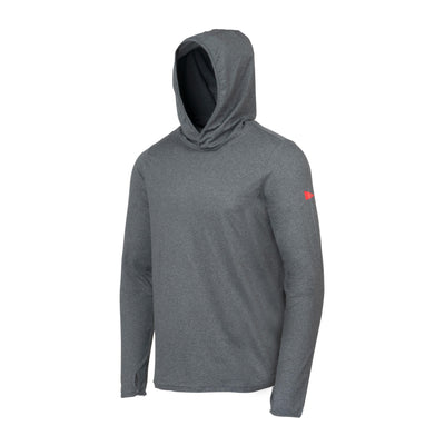 Color:Heather Charcoal-Florence Long Sleeve Hooded Active T Shirt
